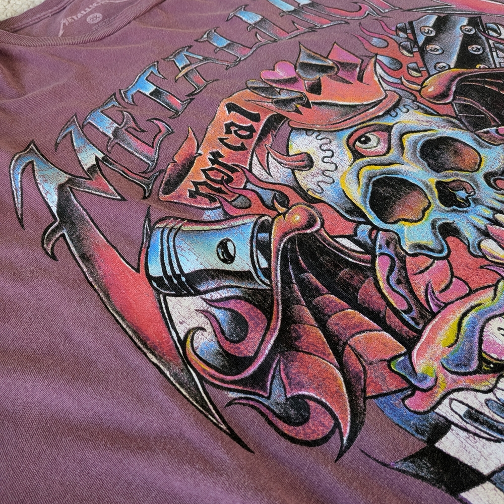 Metallica Flame Skull Band T Shirt 2XL - Picture 11 of 11